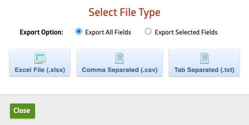 Select type file window