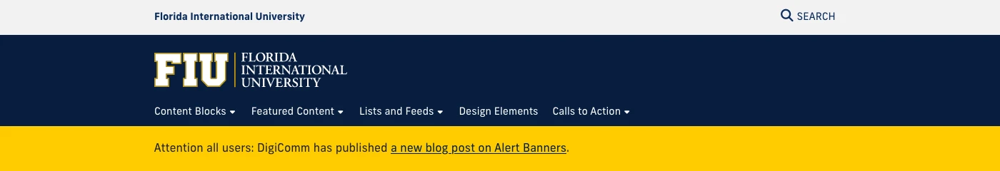 Screenshot of Alert Banner module