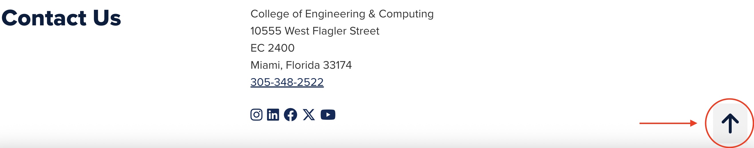The back-to-top arrow on a page