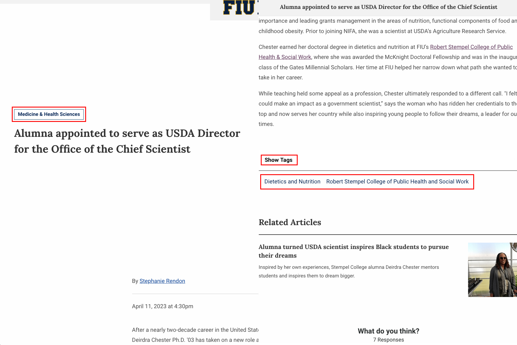 FIU News and categories highlighted