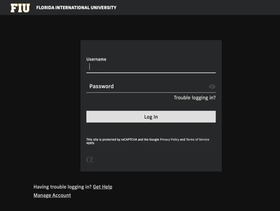 Animation of the FIU SSO login screen