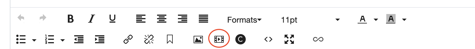 The insert media button inside a Cascade module