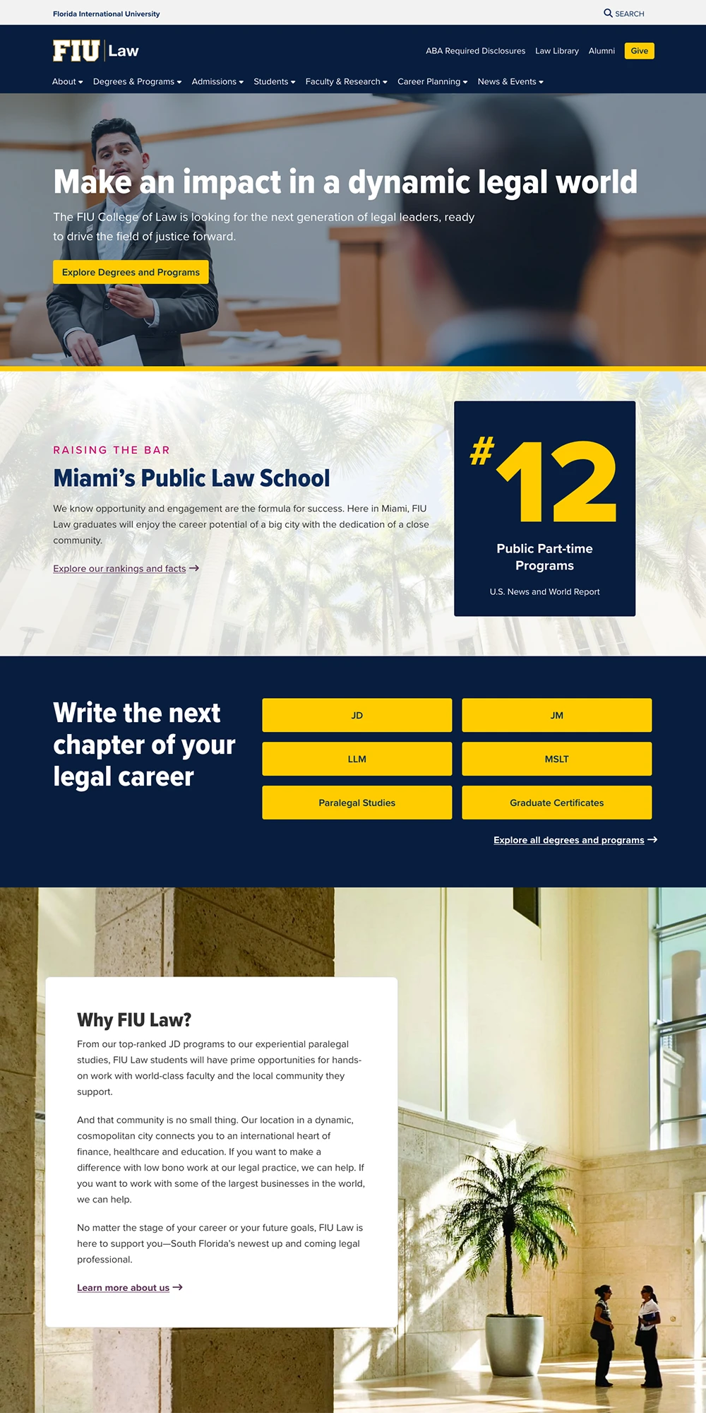 FIU Law's new website home page
