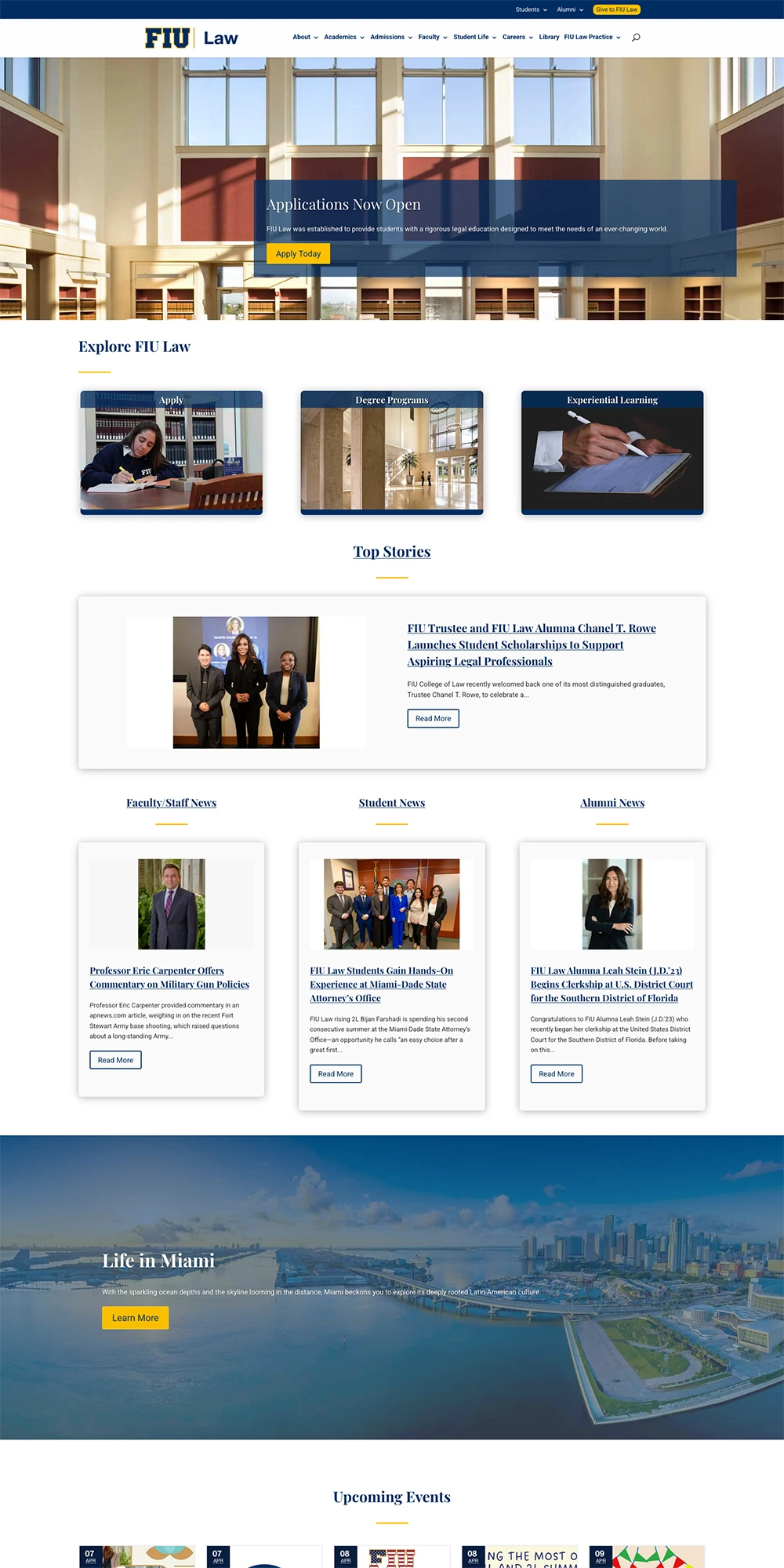 FIU Law's old website home page