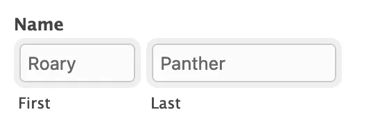 First and Last Name fields prepopulated