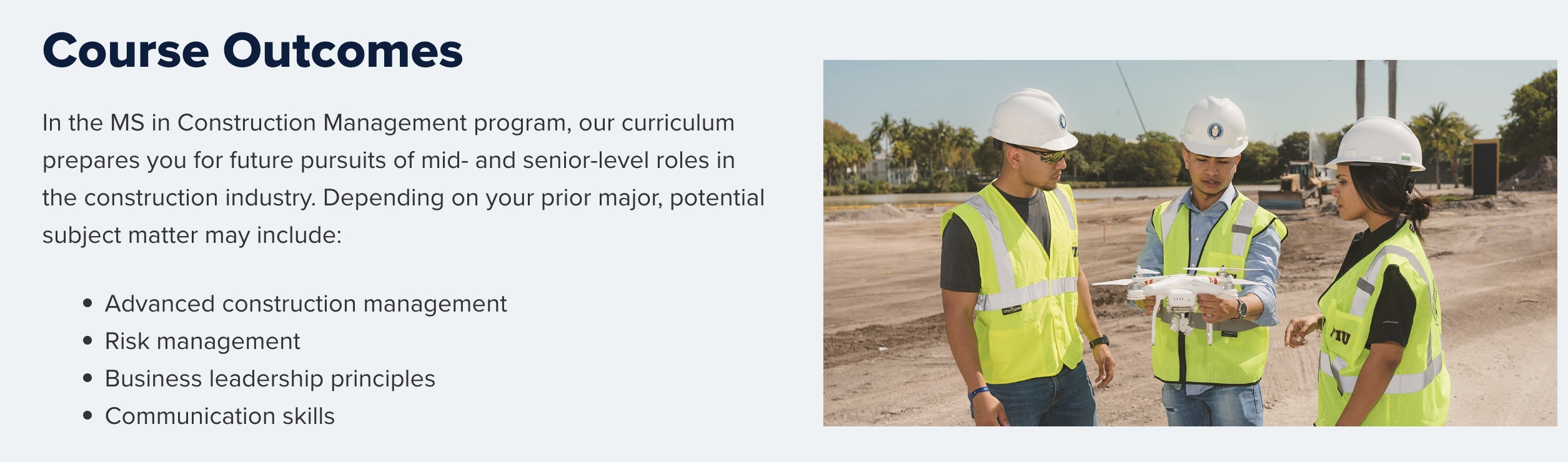A course outcome module listing potential careers