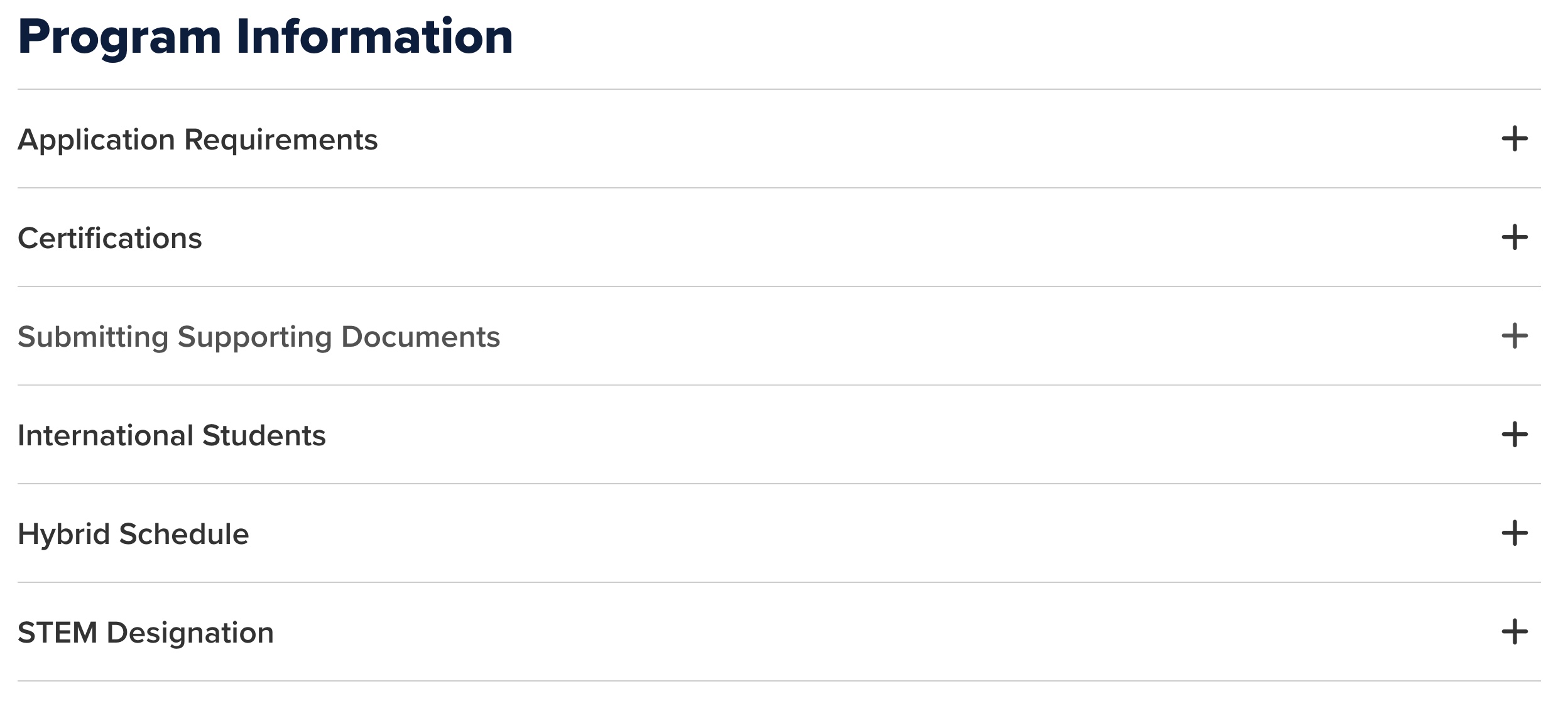 Program requirements