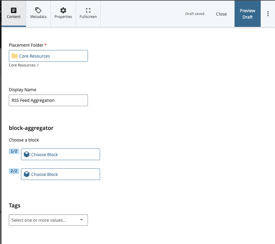 rss aggregation field