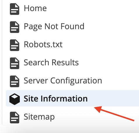 The site information block