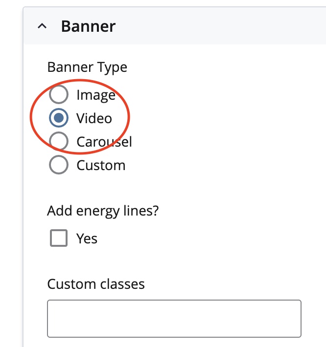 The option to make a video banner.