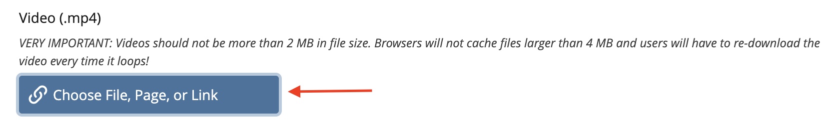 The video upload button.