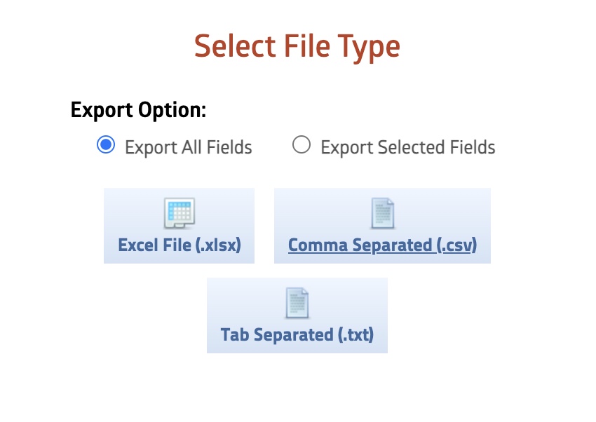 the options page when exporting a webform