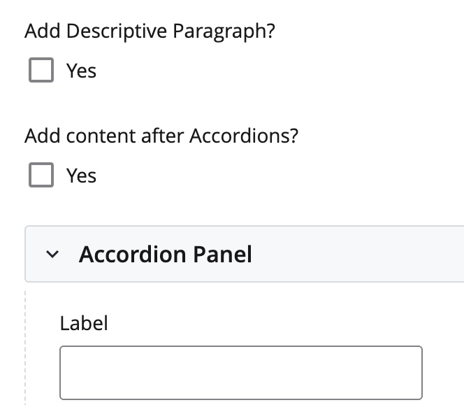 An accordion module with the additional content after option