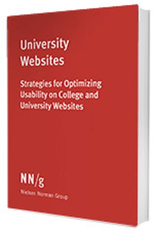 Cover of the NNG report: University Websites, 2nd edition